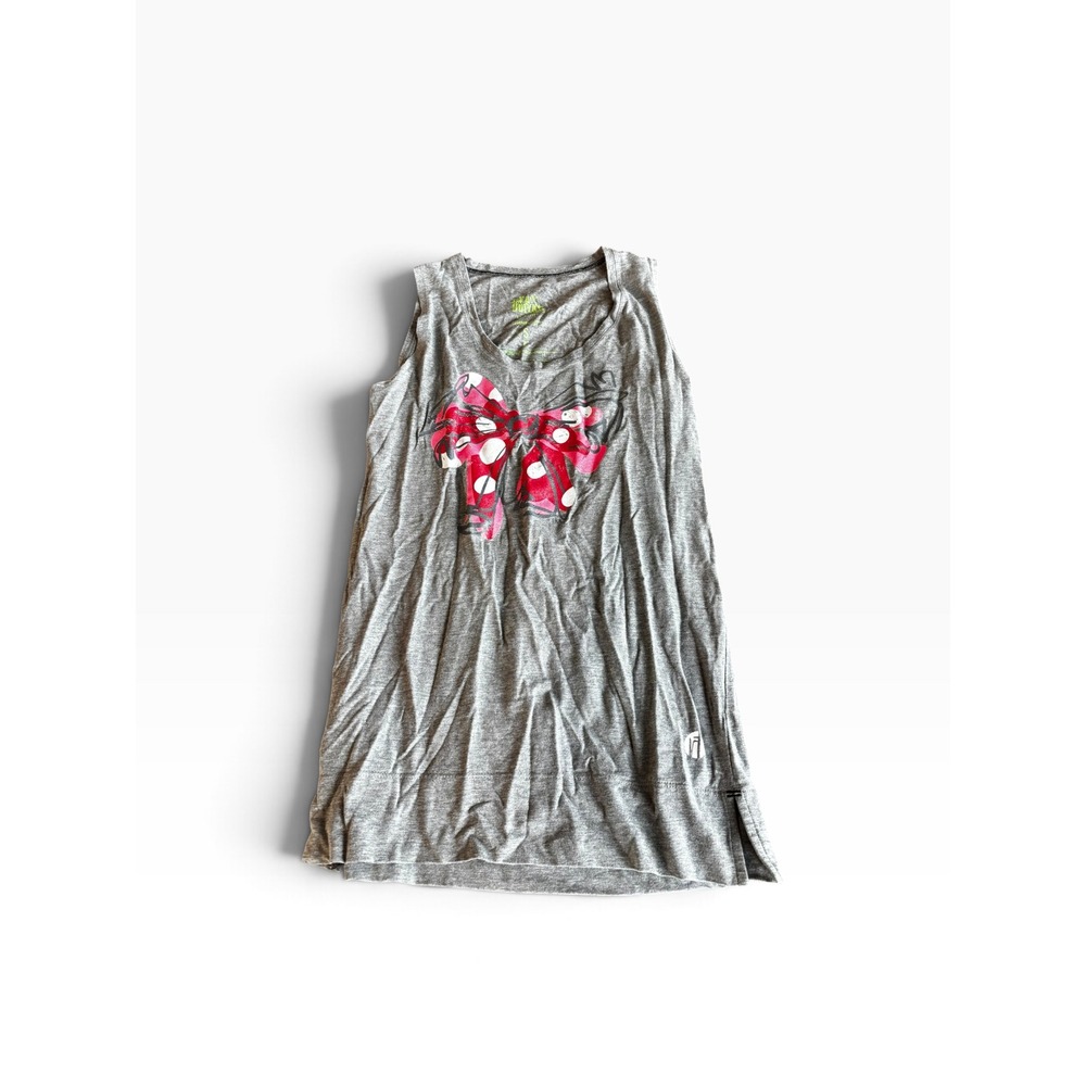 Raw Threads Athletics Tank Top Small Gray Pink Bow Run Marathon Bamboo Cotton